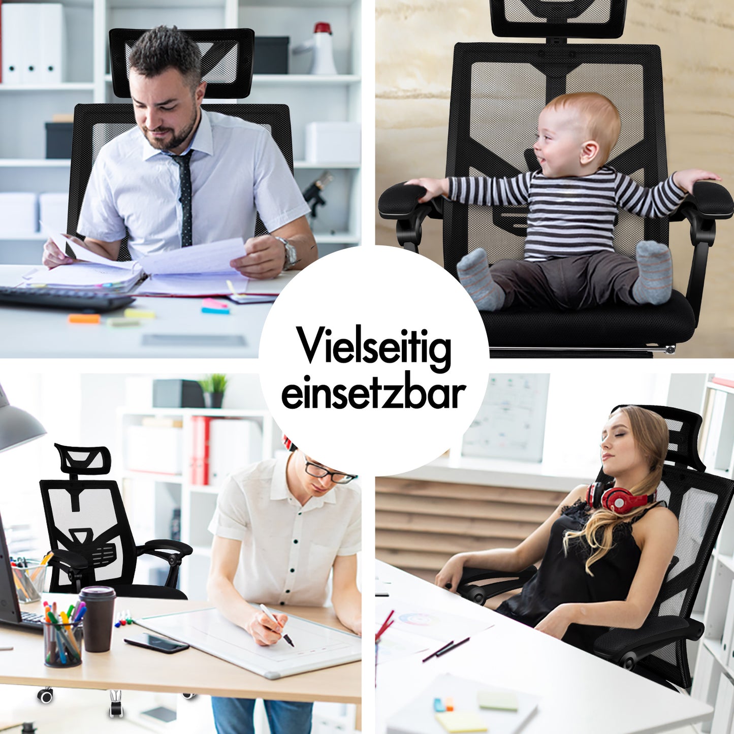 ALFORDSON Mesh Bürostuhl Gaming Executive Sitz Verstellbare Fußstütze Liege