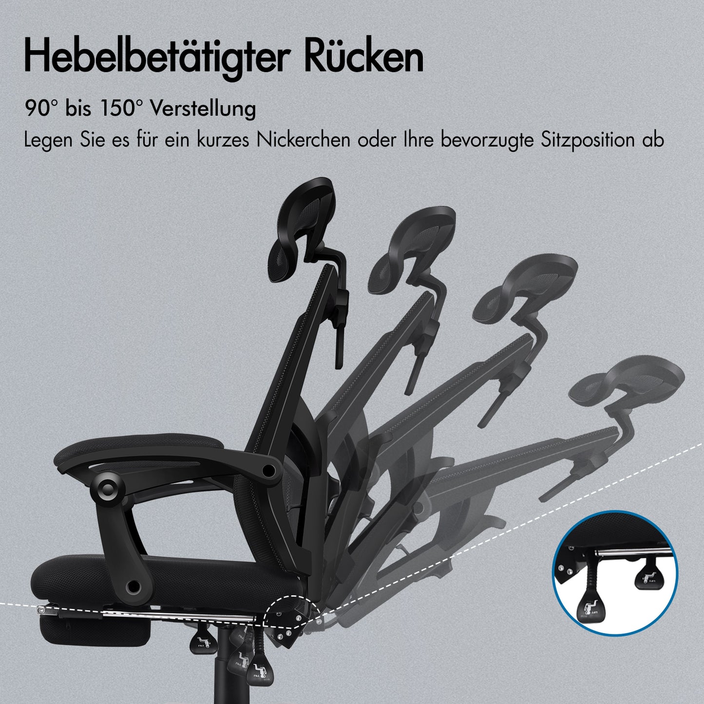 ALFORDSON Mesh Bürostuhl Gaming Executive Sitz Verstellbare Fußstütze Liege
