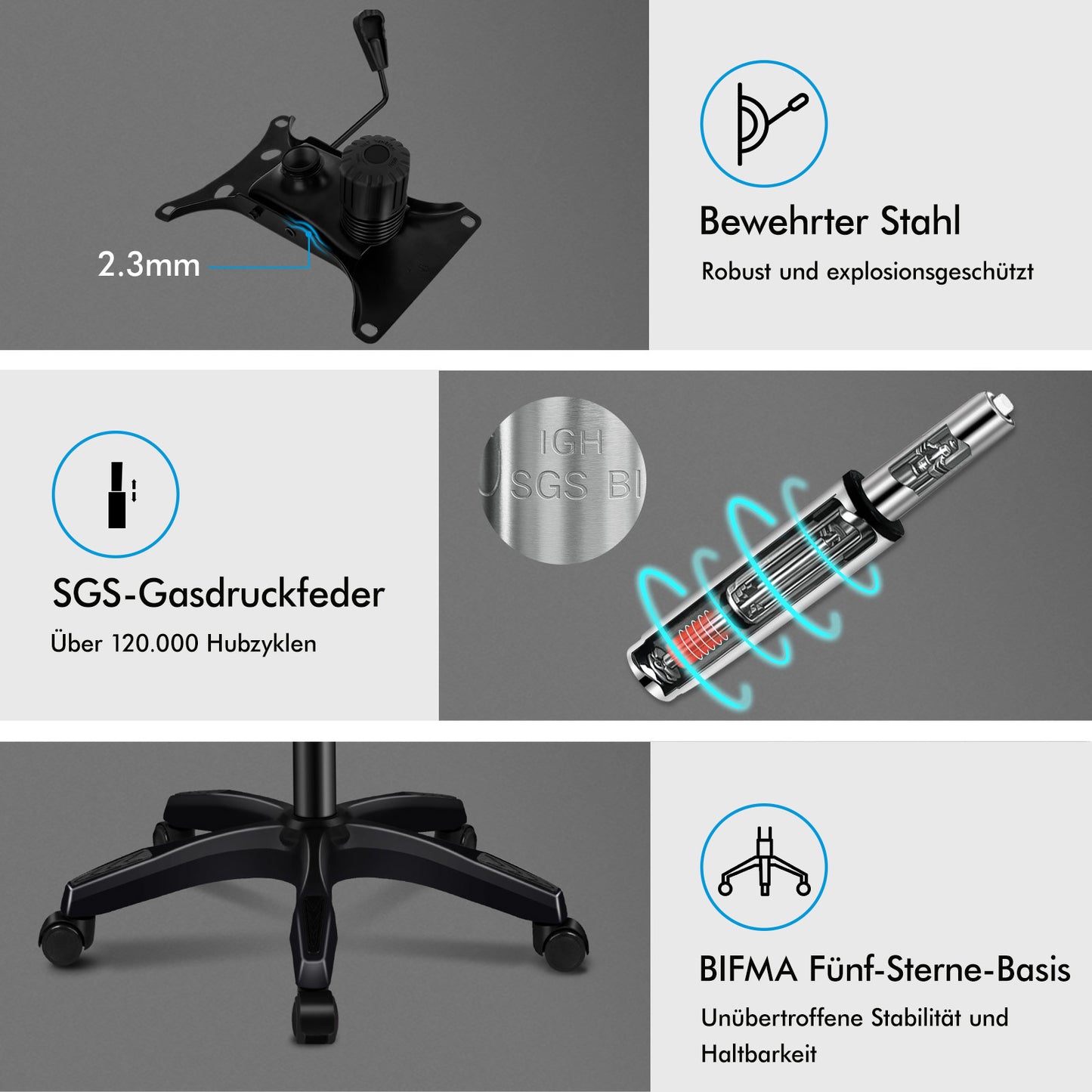 ALFORDSON Mesh Bürostuhl Executive Computer Liege Stoff Racing Sitz Arbeit, Nova, Schwarz
