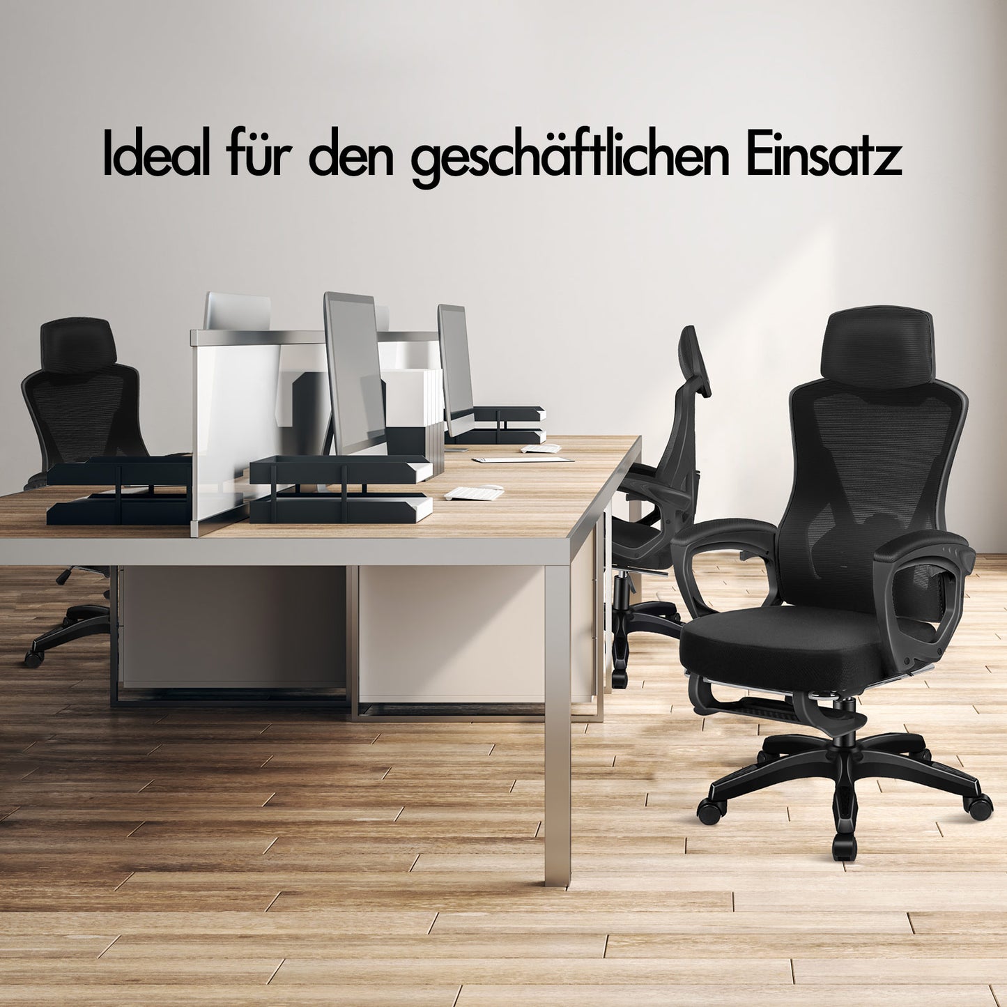 ALFORDSON Mesh Bürostuhl Executive Computer Liege Stoff Racing Sitz Arbeit, Nova, Schwarz