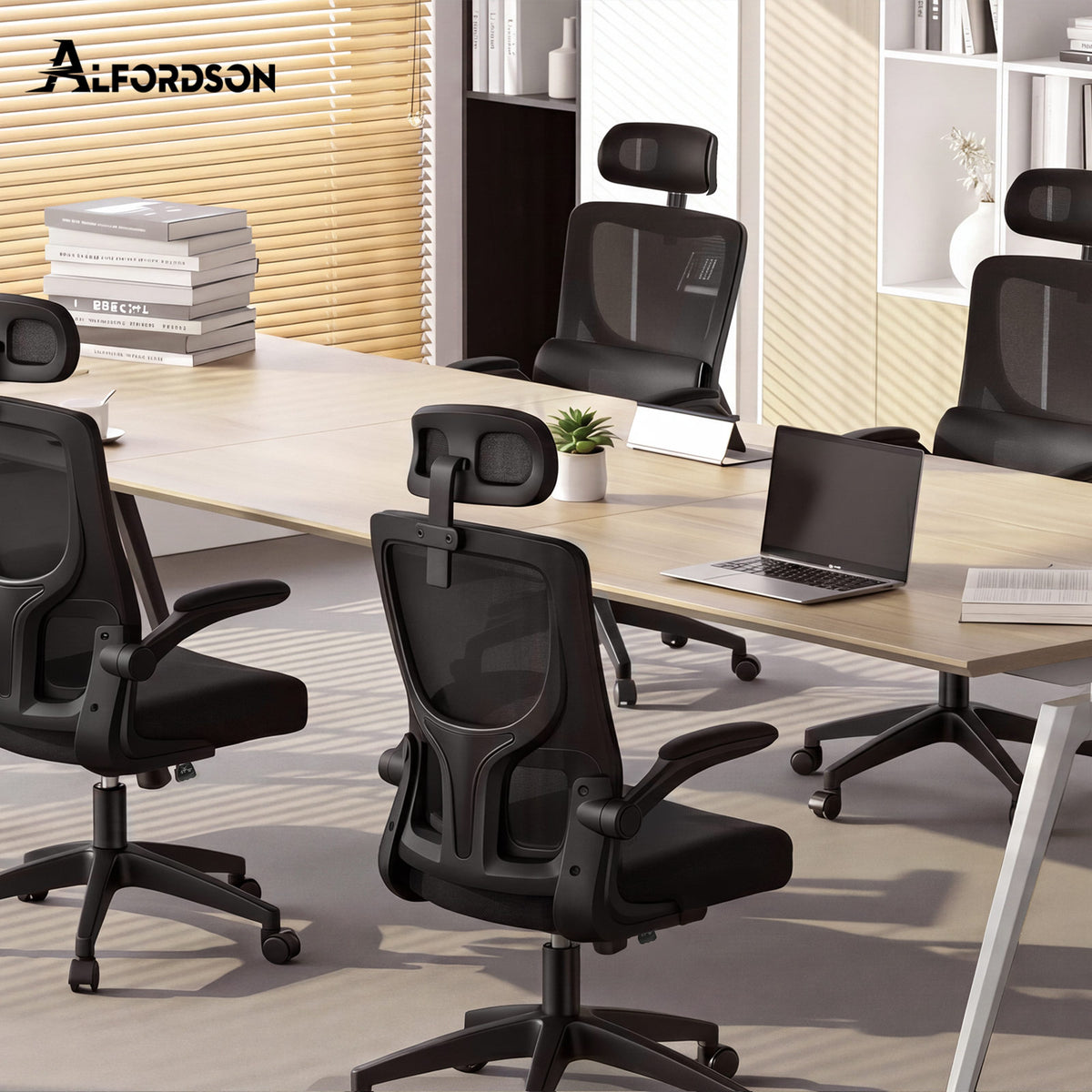 ALFORDSON Netzgewebe Bürostuhl Gaming Führungskräfte Computer Sitz Arbeit, Nyles, Schwarz