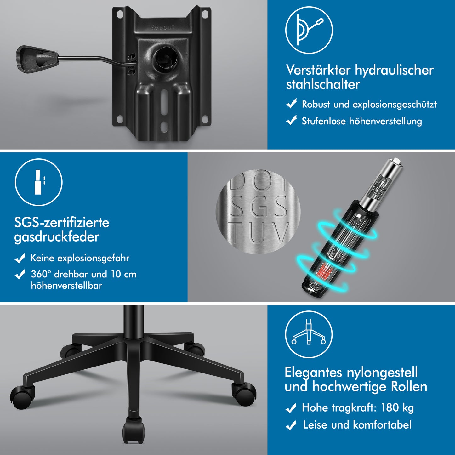 ALFORDSON Mesh Bürostuhl Executive Computer Liege Stoff Racing Sitz Arbeit, Wale, Schwarz