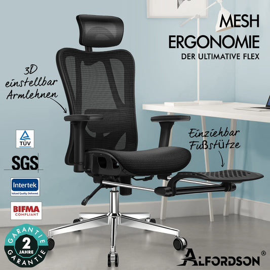 ALFORDSON Bürostuhl Ergonomischer Netzsitz Führungskraft Arbeit Computer Gaming