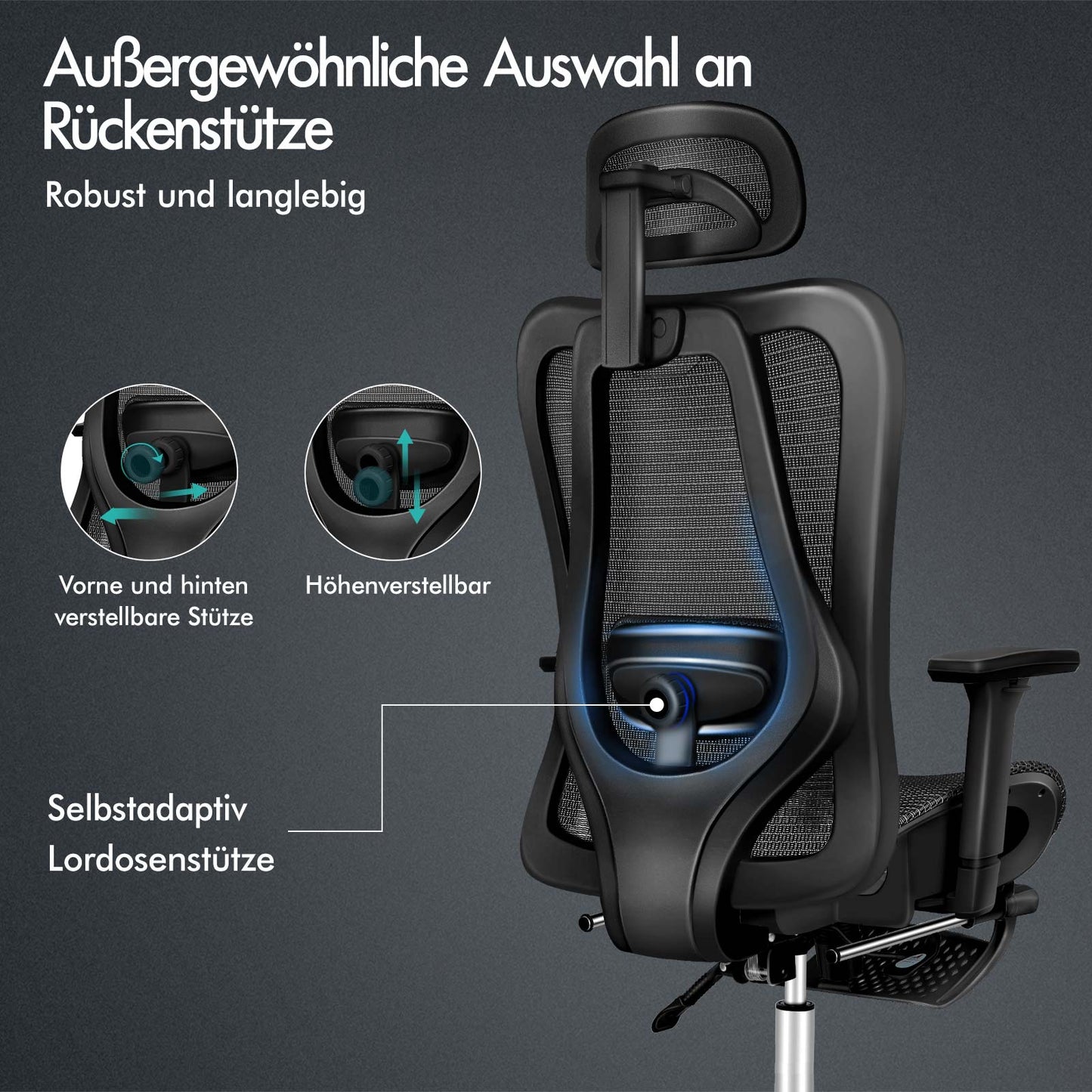 ALFORDSON Bürostuhl Ergonomischer Netzsitz Führungskraft Arbeit Computer Gaming