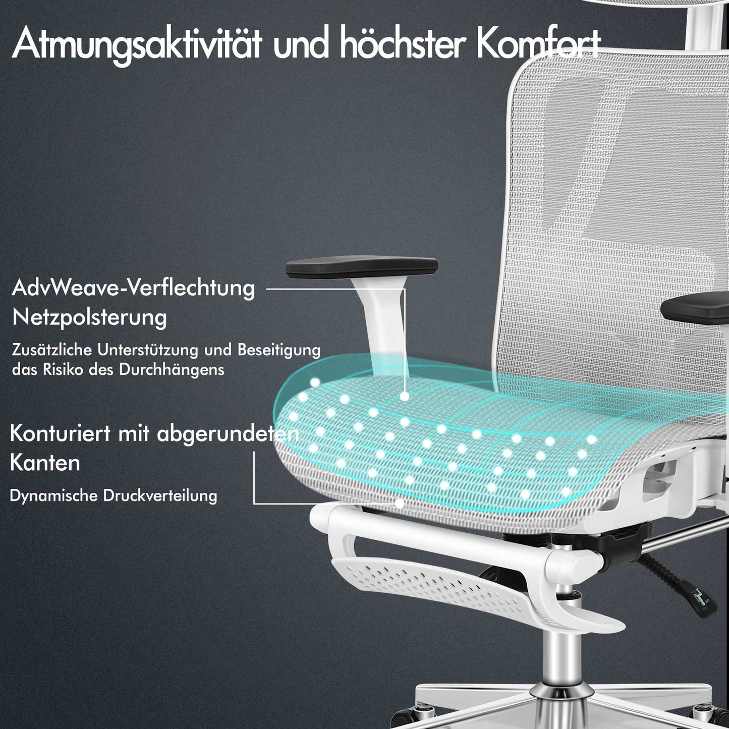 ALFORDSON Bürostuhl Ergonomischer Netzsitz Führungskraft Arbeit Computer Gaming