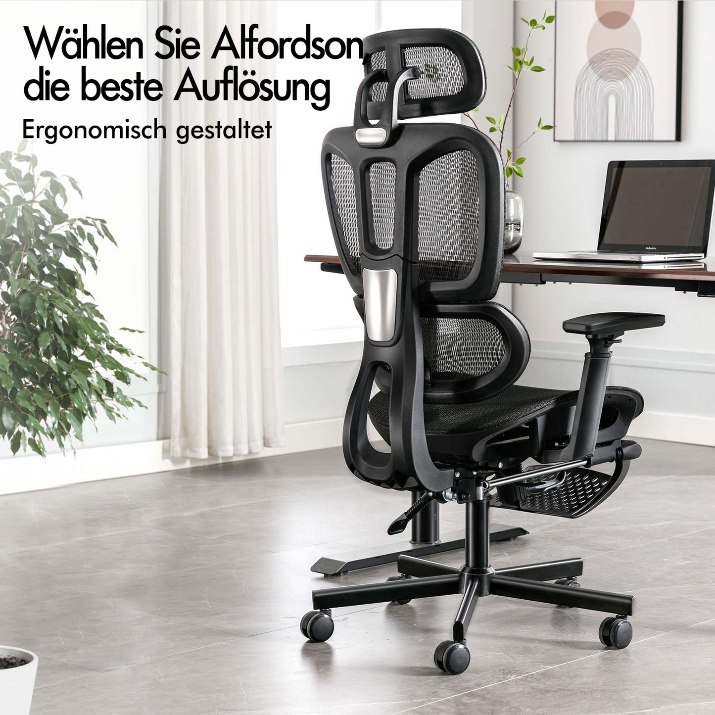 ALFORDSON Ergonomischer Bürostuhl mit Netzstoff die Arbeit am Computer Gaming