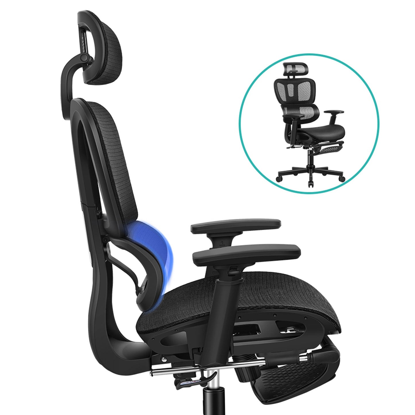 ALFORDSON Ergonomischer Bürostuhl mit Netzstoff die Arbeit am Computer Gaming