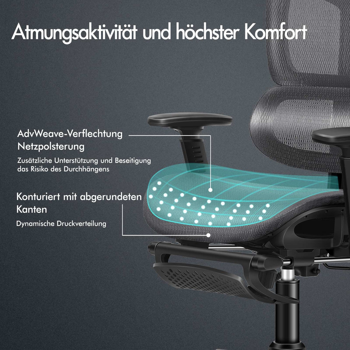 ALFORDSON Ergonomischer Bürostuhl mit Netzstoff die Arbeit am Computer Gaming