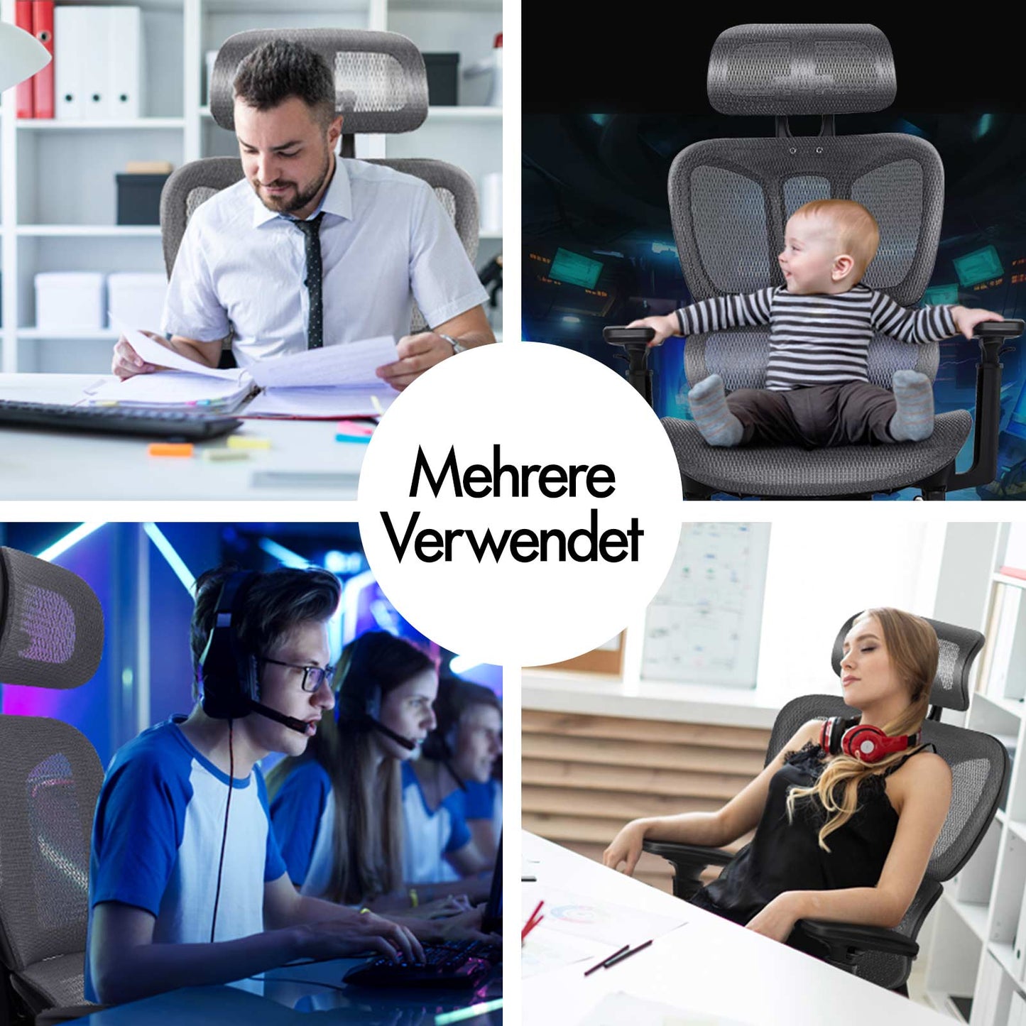ALFORDSON Ergonomischer Bürostuhl mit Netzstoff die Arbeit am Computer Gaming