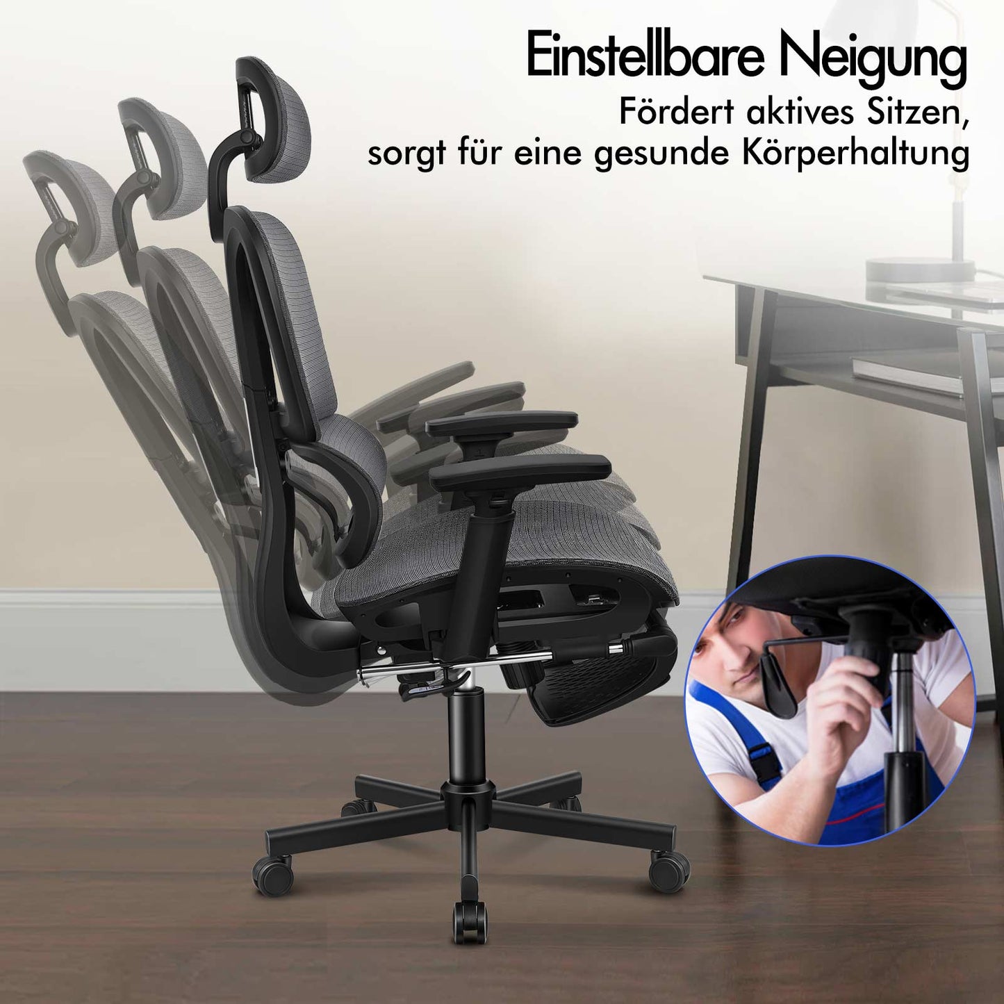 ALFORDSON Ergonomischer Bürostuhl mit Netzstoff die Arbeit am Computer Gaming