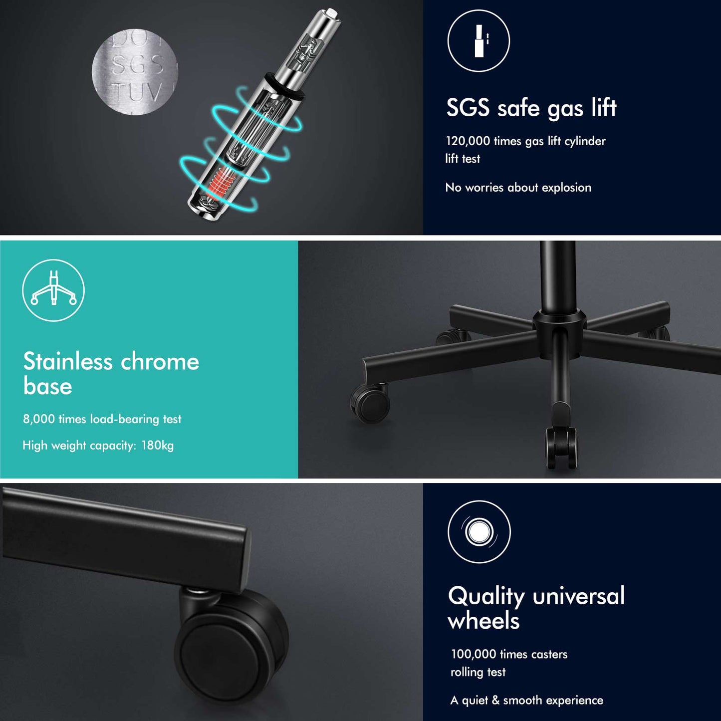 ALFORDSON Ergonomischer Bürostuhl mit Netzstoff die Arbeit am Computer Gaming