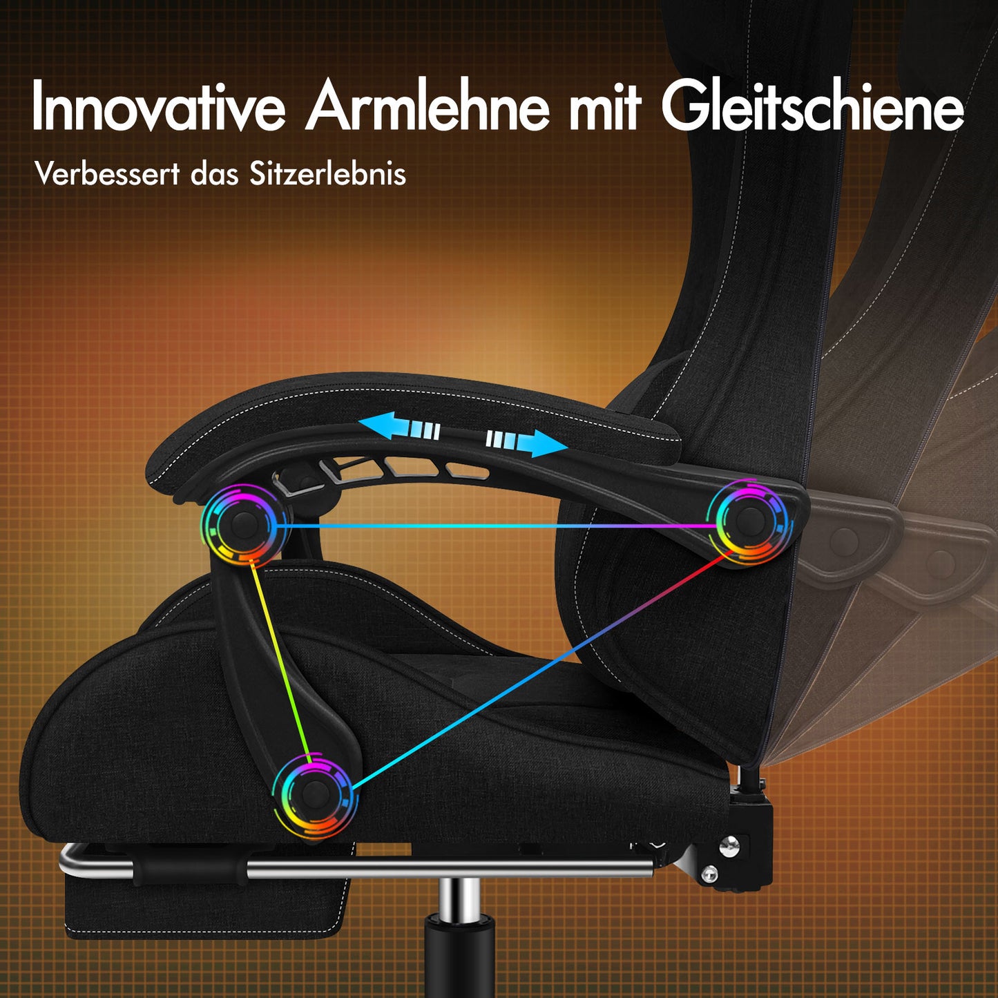 ALFORDSON Massage Bürostuhl Gaming Executive Sitz Leinenstoff Computer Racer, Kunstleder, Schwarz