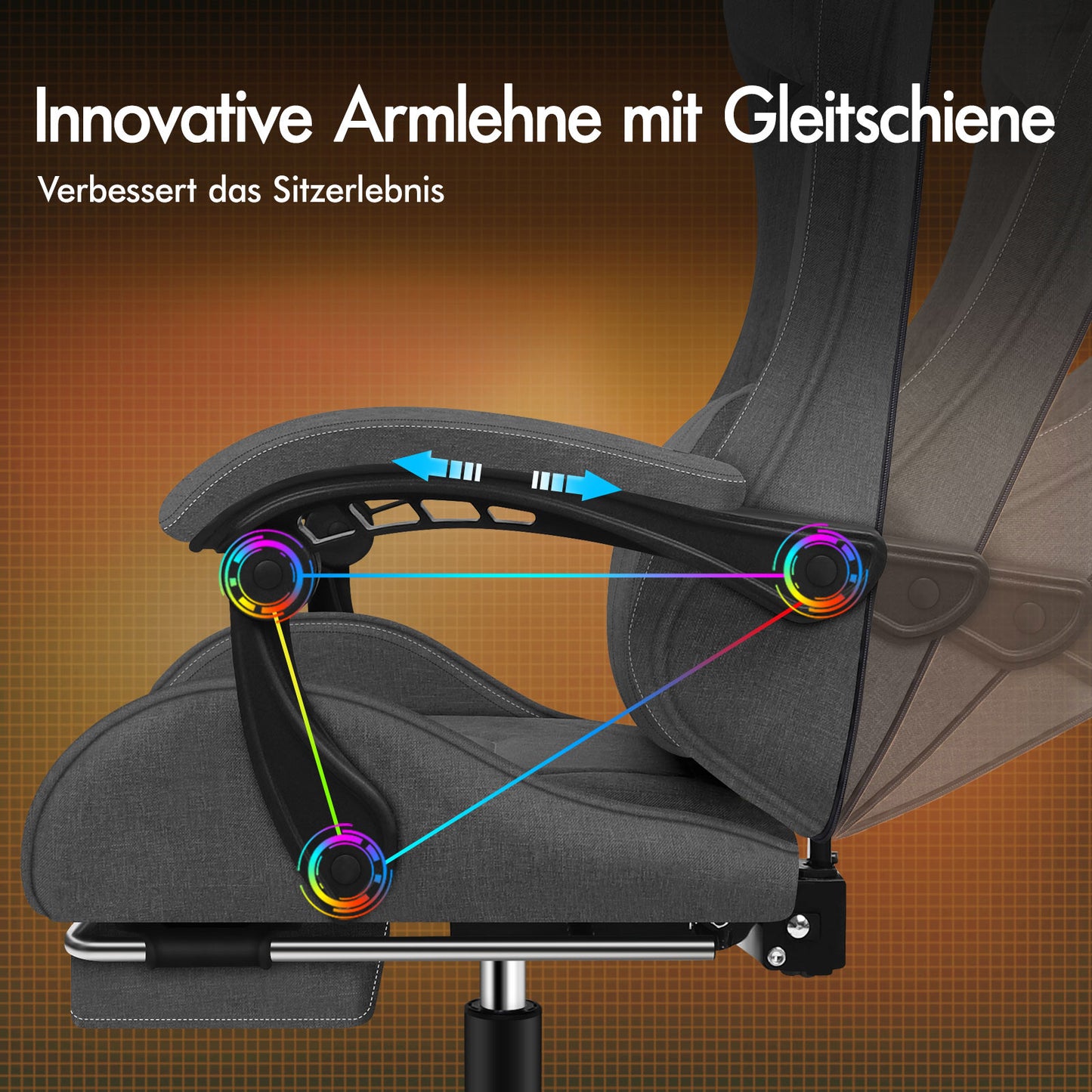ALFORDSON Massage Bürostuhl Gaming Executive Sitz Leinenstoff Computer Racer, Kunstleder, Dunkelgrünblau