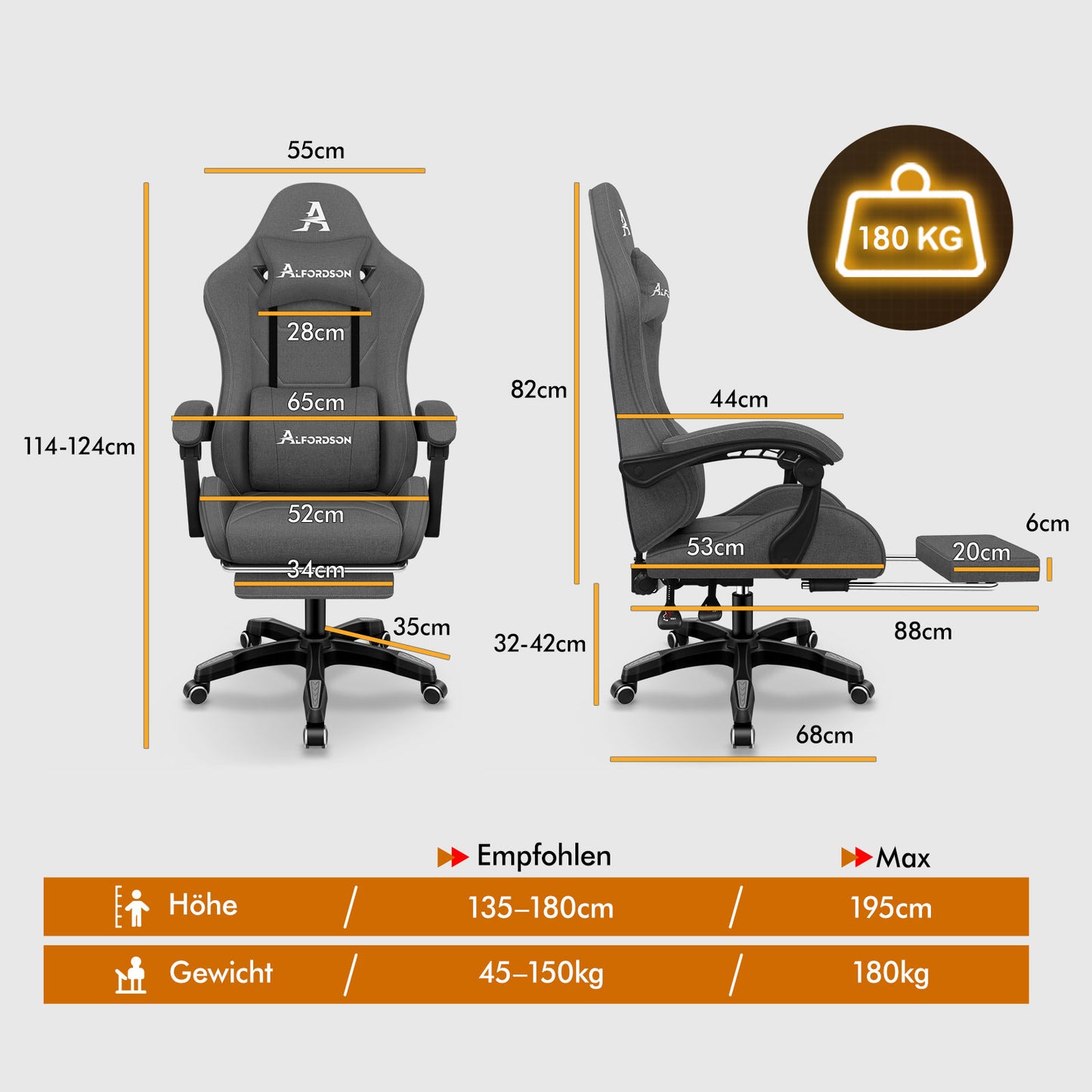 ALFORDSON Massage Bürostuhl Gaming Executive Sitz Leinenstoff Computer Racer, Kunstleder, Dunkelgrünblau