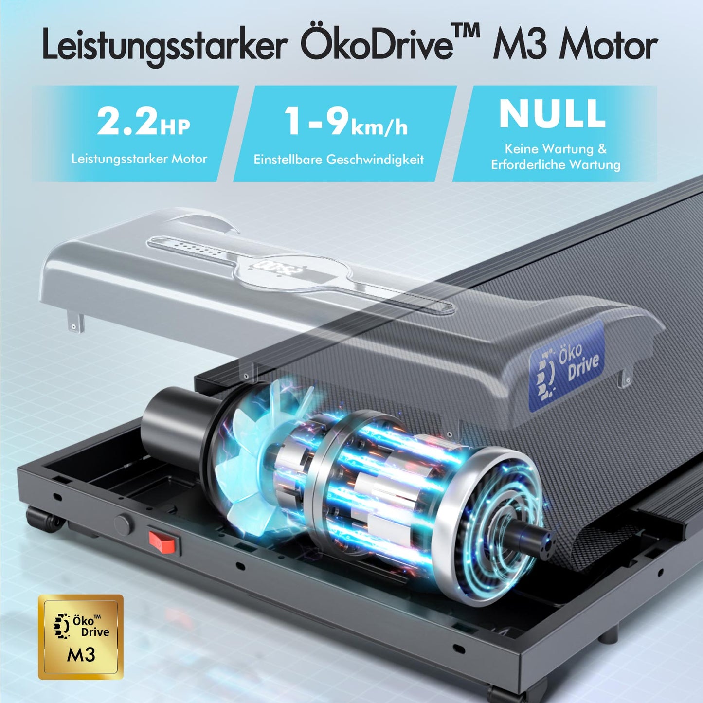 BLACK LORD Elektrisches Laufband Geh-Pad Zuhause Büro Fitnessstudio Fitness, Schwarz