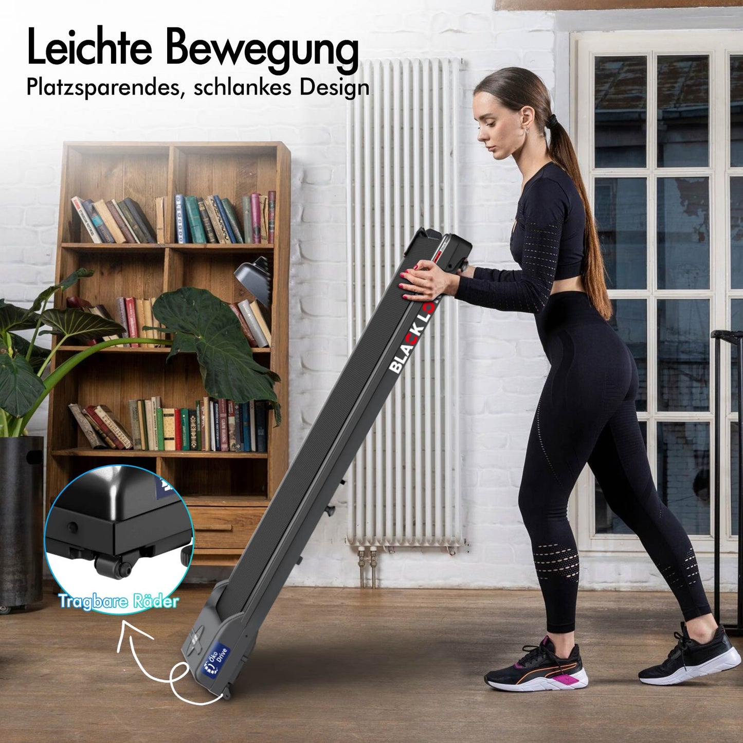 BLACK LORD Elektrisches Laufband Geh-Pad Zuhause Büro Fitnessstudio Fitness, Schwarz
