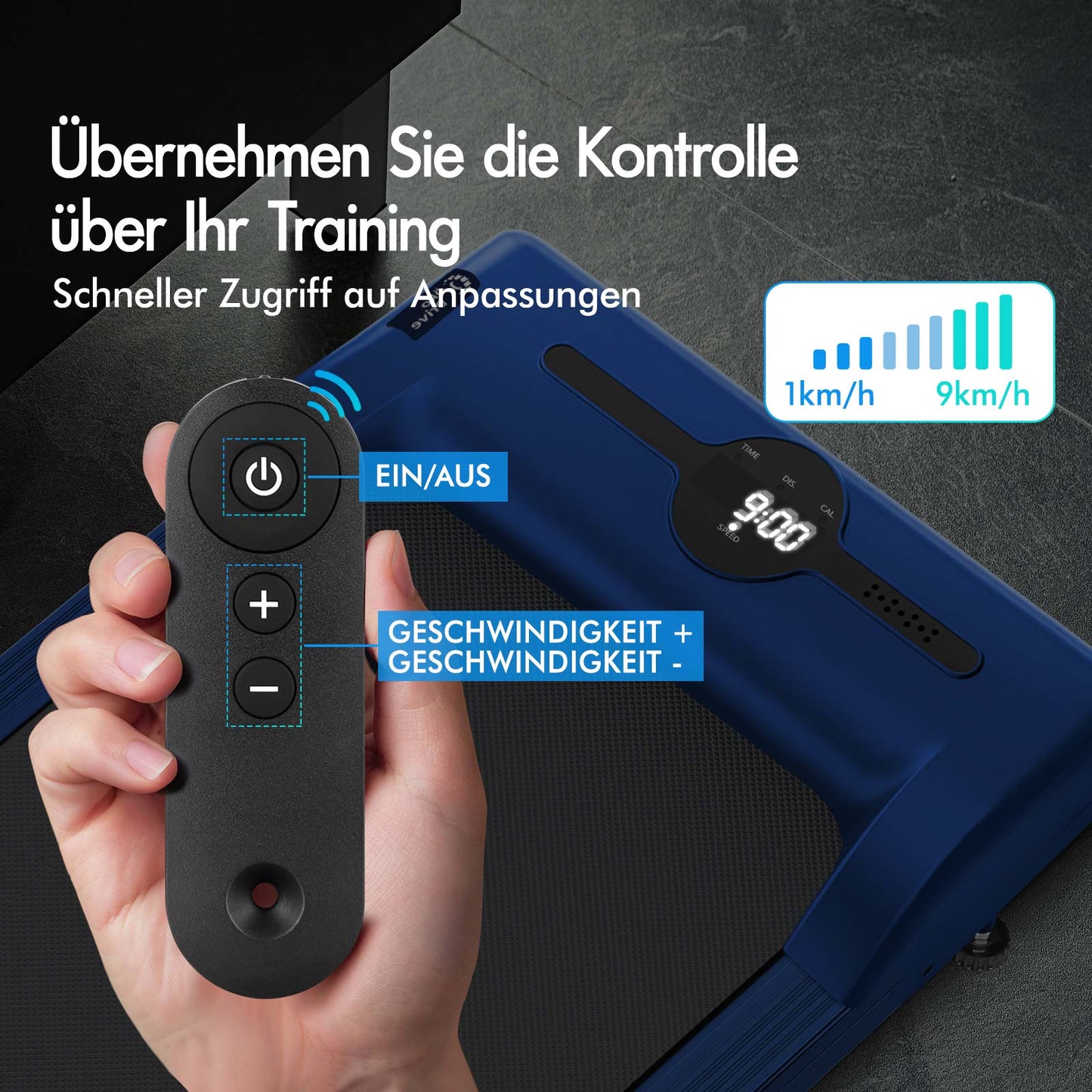 BLACK LORD Elektrisches Laufband Geh-Pad Zuhause Büro Fitnessstudio Fitness, Blau