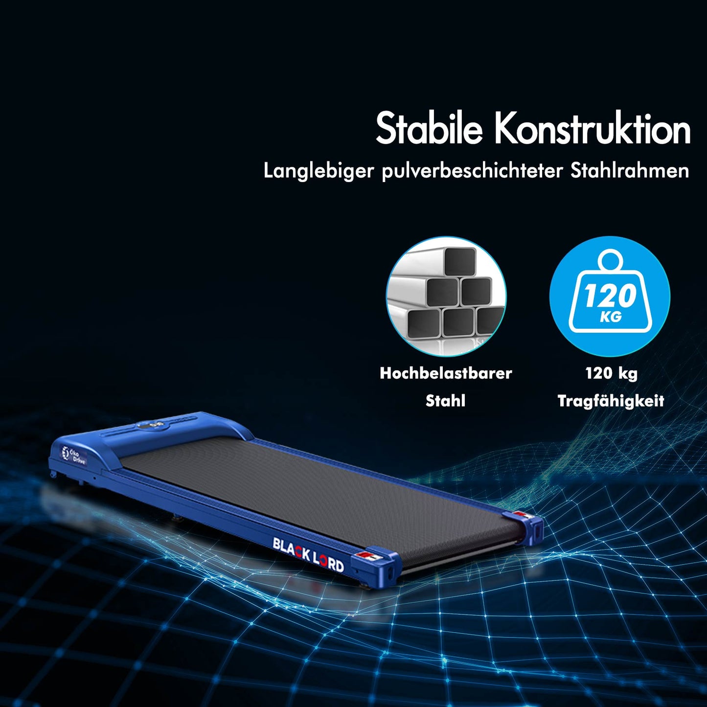 BLACK LORD Elektrisches Laufband Geh-Pad Zuhause Büro Fitnessstudio Fitness, Blau
