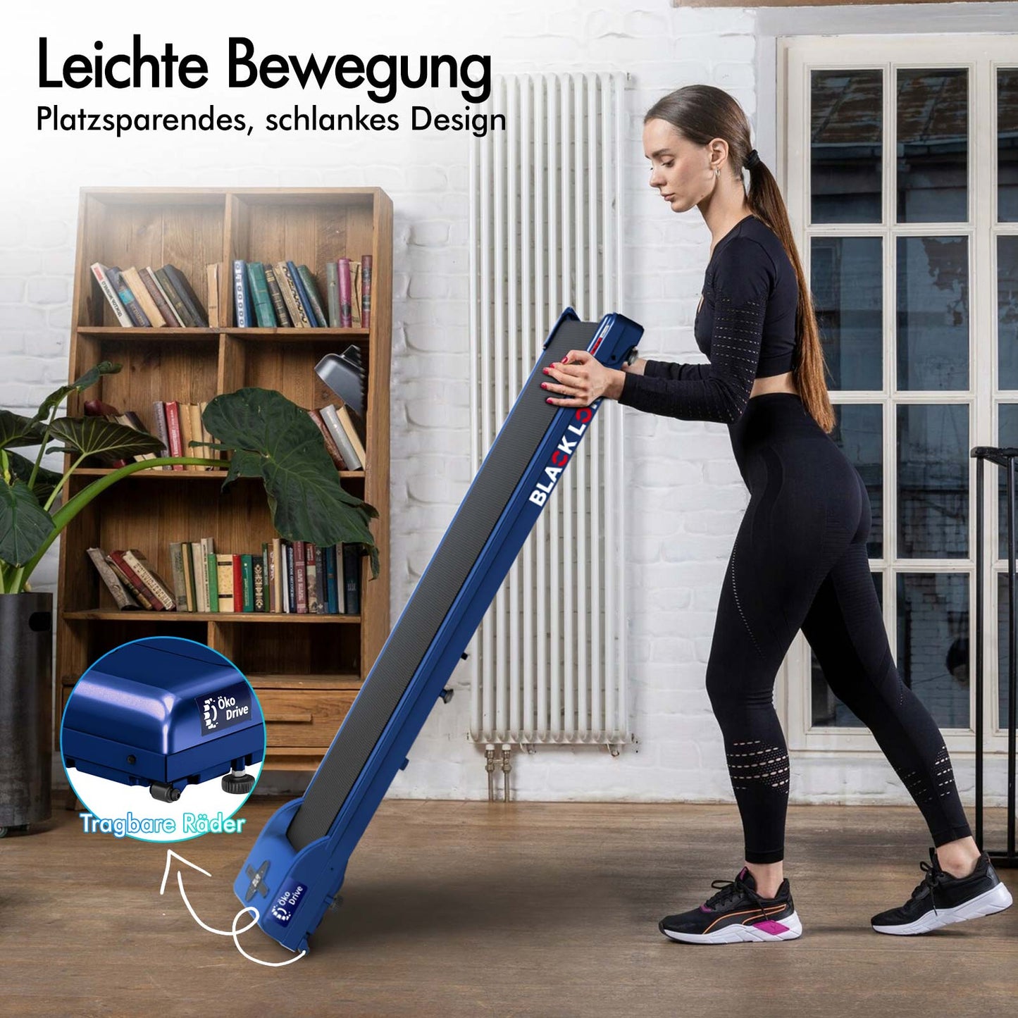 BLACK LORD Elektrisches Laufband Geh-Pad Zuhause Büro Fitnessstudio Fitness, Blau