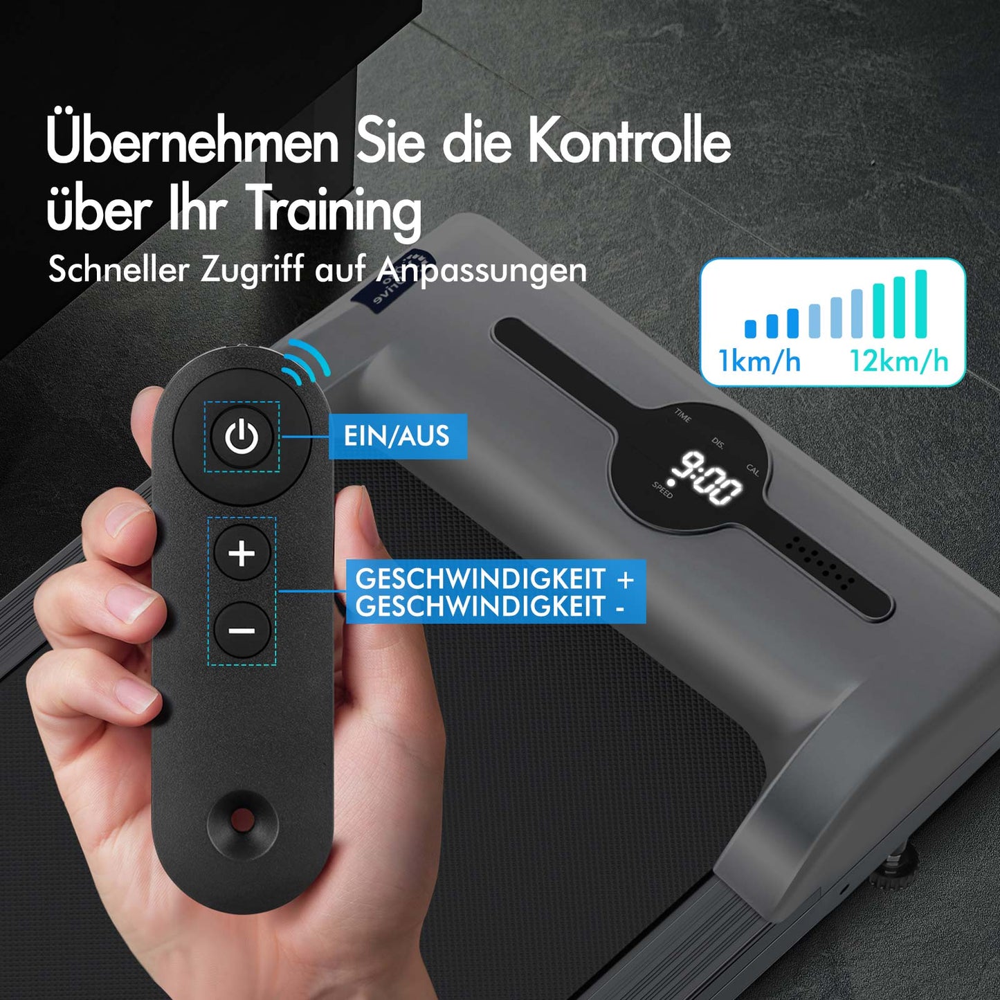 BLACK LORD Laufband Elektrisch Laufkissen Zuhause Büro Fitnessstudio Faltbar, mit Griff, Silber