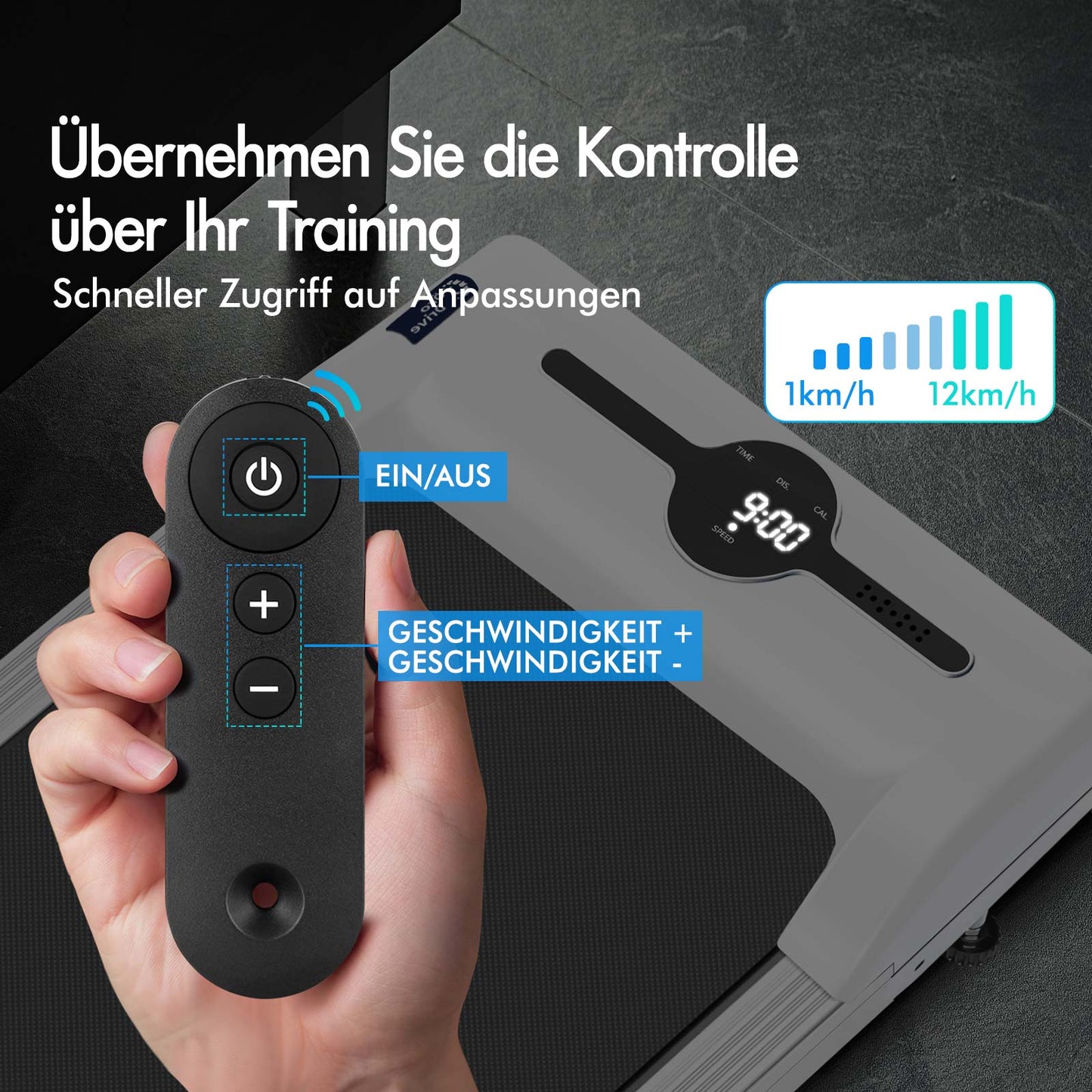 BLACK LORD Laufband Elektrisch Laufkissen Zuhause Büro Fitnessstudio Faltbar, mit Griff, Weiß