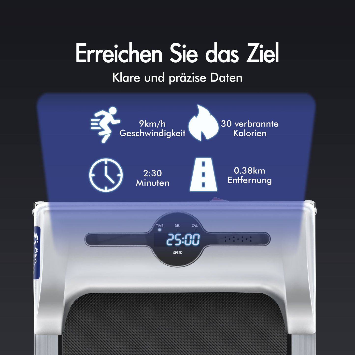 BLACK LORD Elektrisches Laufband Geh-Pad Zuhause Büro Fitnessstudio Fitness, Silber