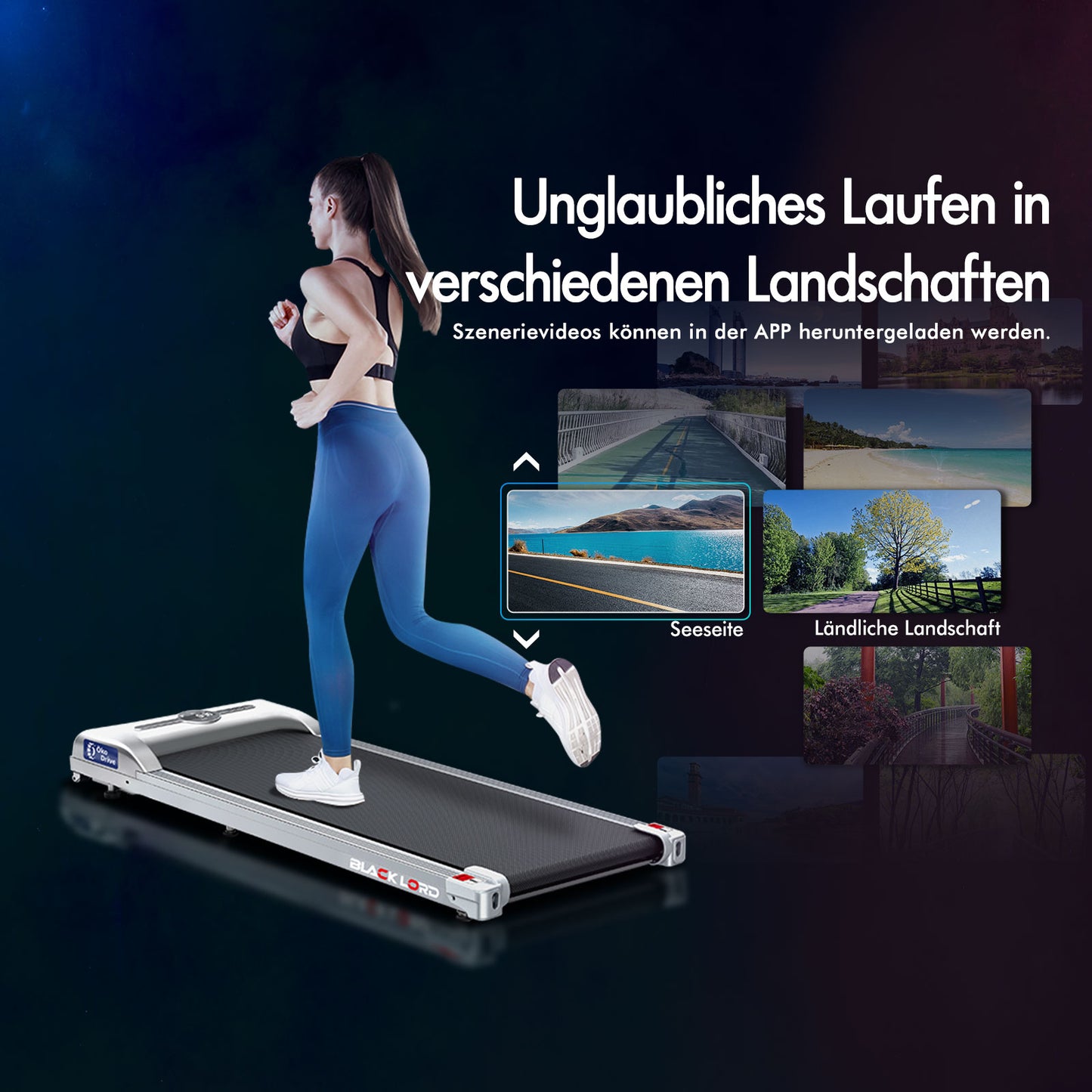 BLACK LORD Elektrisches Laufband Geh-Pad Zuhause Büro Fitnessstudio Fitness