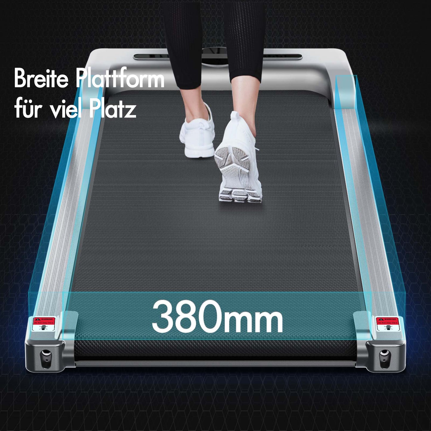 BLACK LORD Elektrisches Laufband Geh-Pad Zuhause Büro Fitnessstudio Fitness, Silber