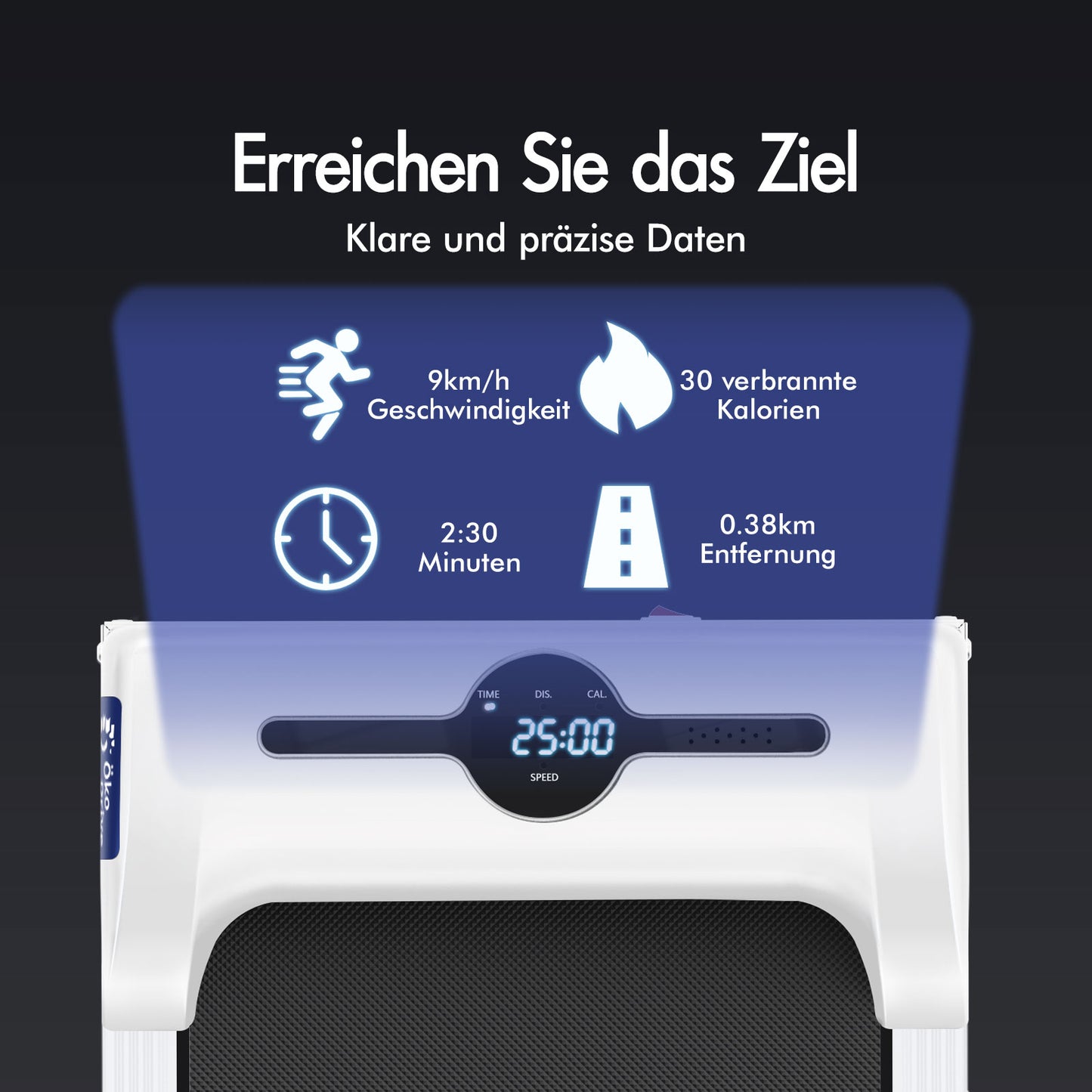BLACK LORD Elektrisches Laufband Geh-Pad Zuhause Büro Fitnessstudio Fitness, Weiß