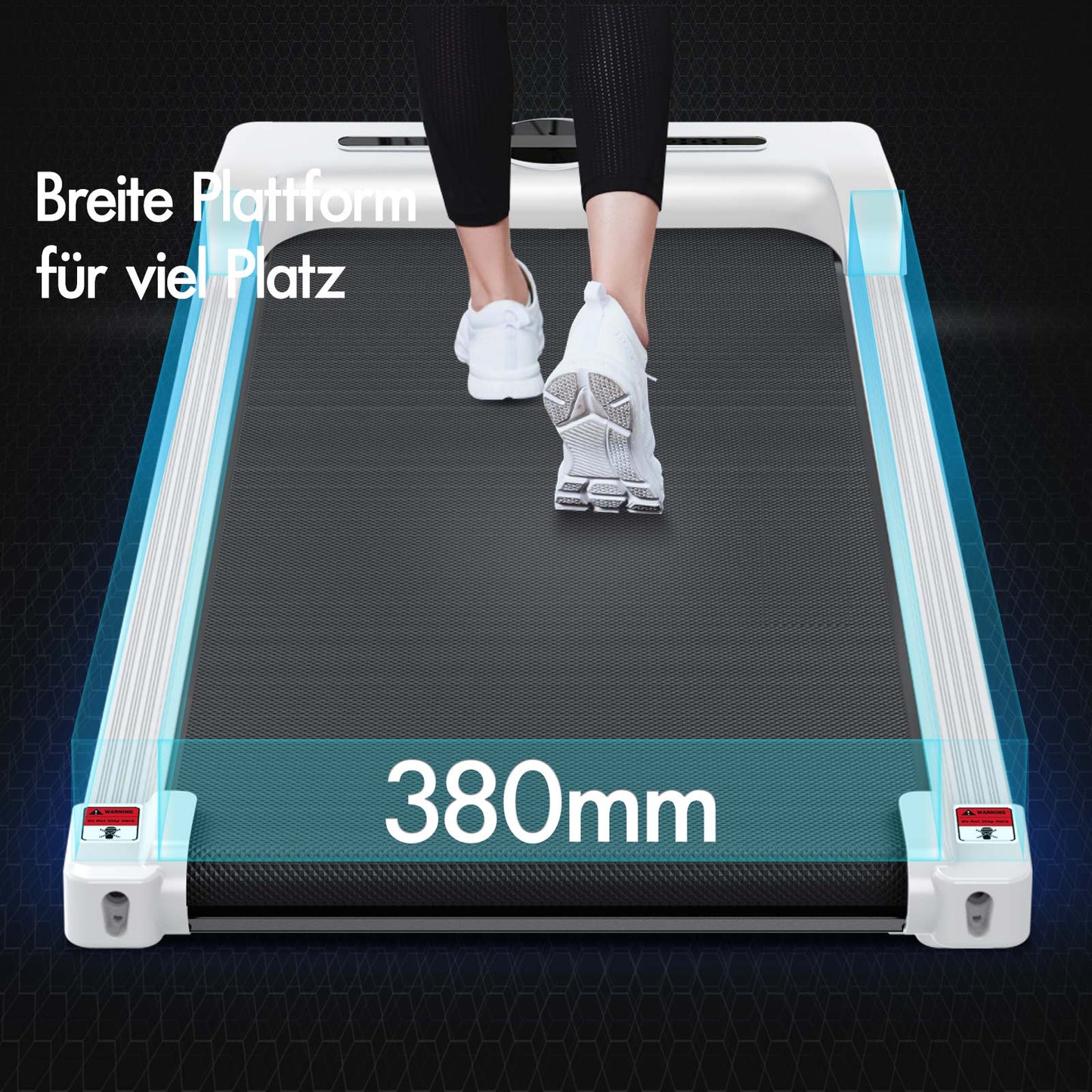 BLACK LORD Elektrisches Laufband Geh-Pad Zuhause Büro Fitnessstudio Fitness, Weiß
