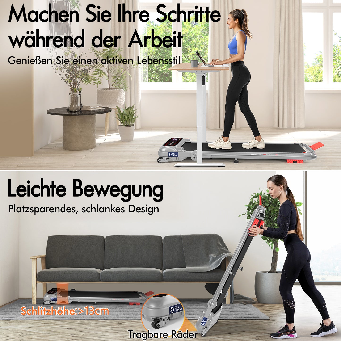 BLACK LORD Laufband Elektrisch Laufmatte  Neigung Stoßdämpfer Faltbar Silber