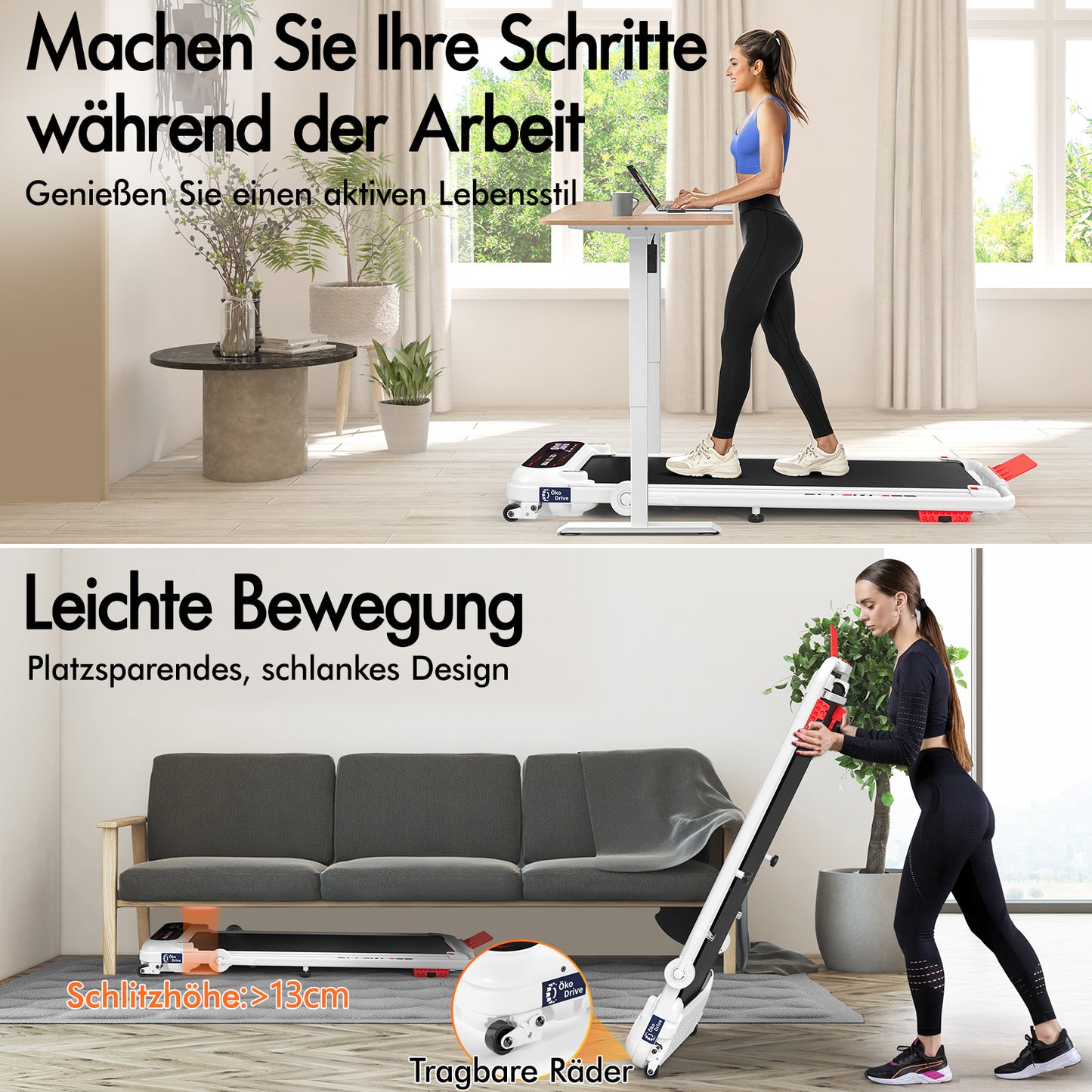BLACK LORD Laufband Elektrisch Laufmatte  Neigung Stoßdämpfer Faltbar Weiß