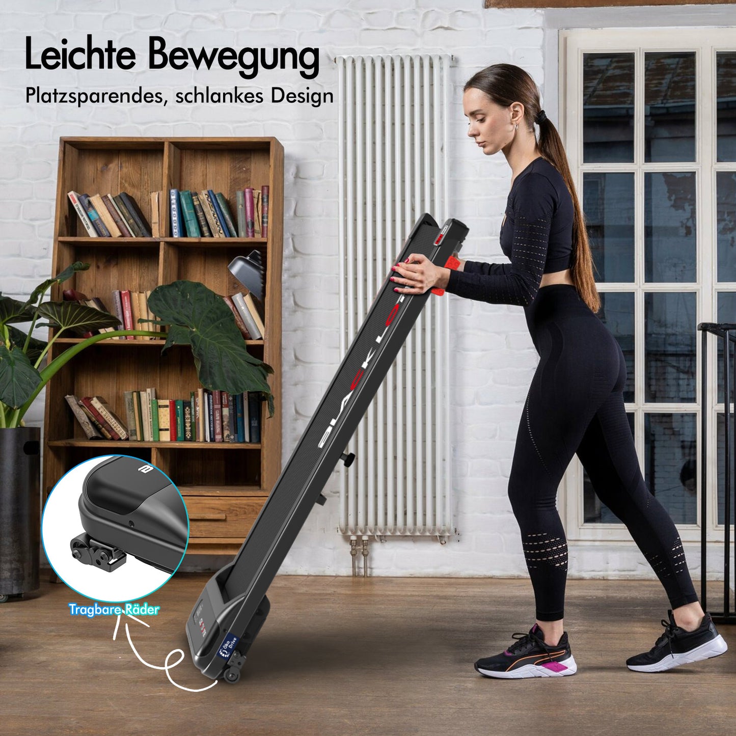 BLACK LORD Laufband Elektrisch Tretmühle  Zuhause Büro Fitnessstudio Steigung, Schwarz