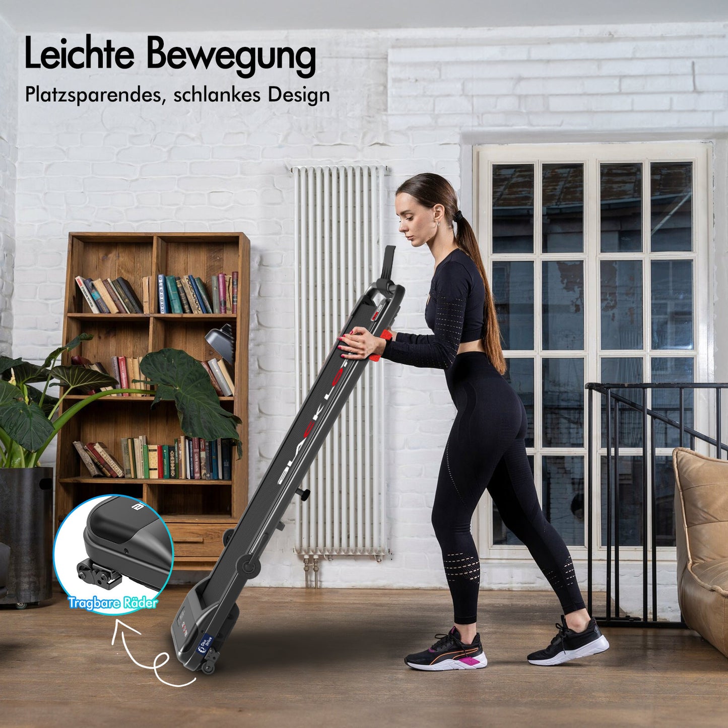 BLACK LORD Laufband Elektrisch Tretmühle Heim BüroNeigung Faltbar Schwarz