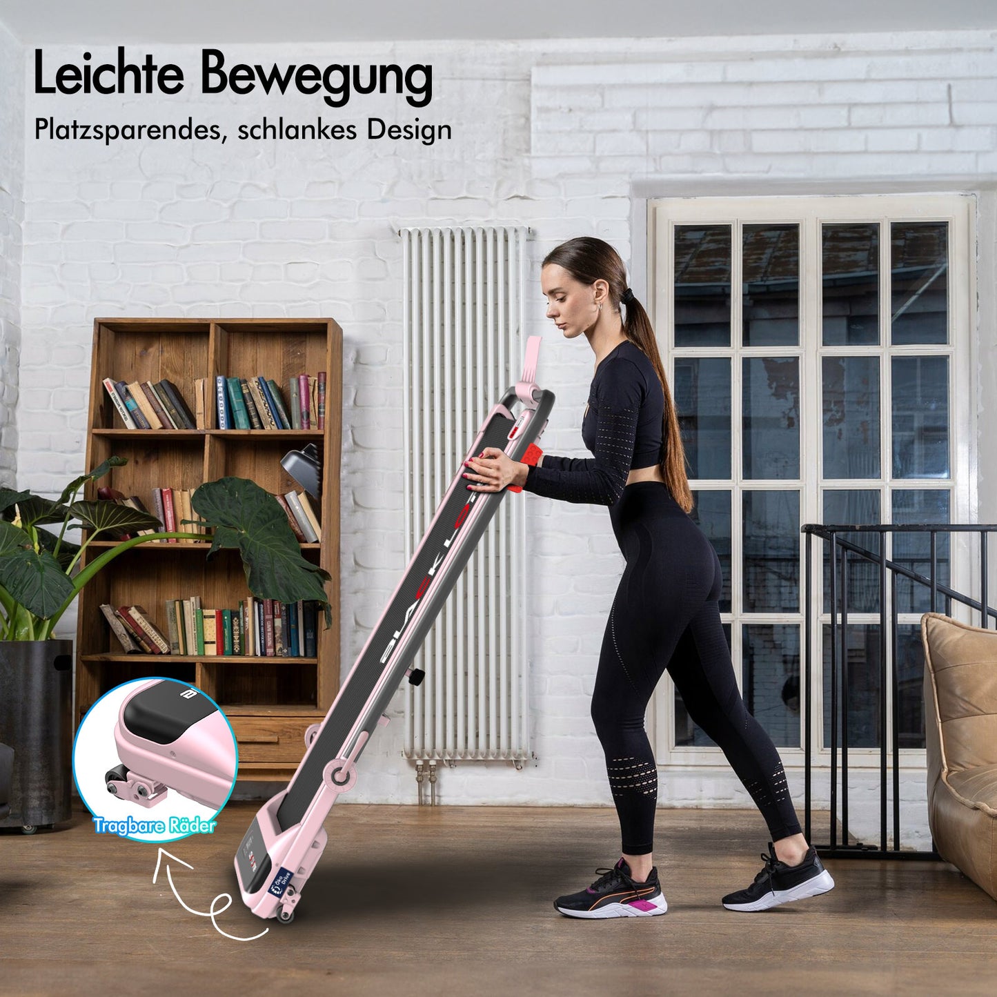 BLACK LORD Laufband Elektrisch Tretmühle Heim BüroNeigung Faltbar Rosa