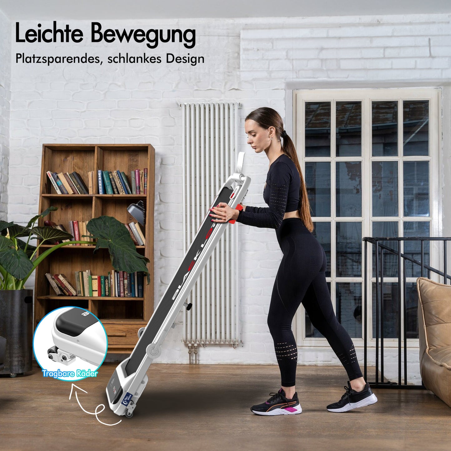 BLACK LORD Laufband Elektrisch Tretmühle Heim BüroNeigung Faltbar Weiß
