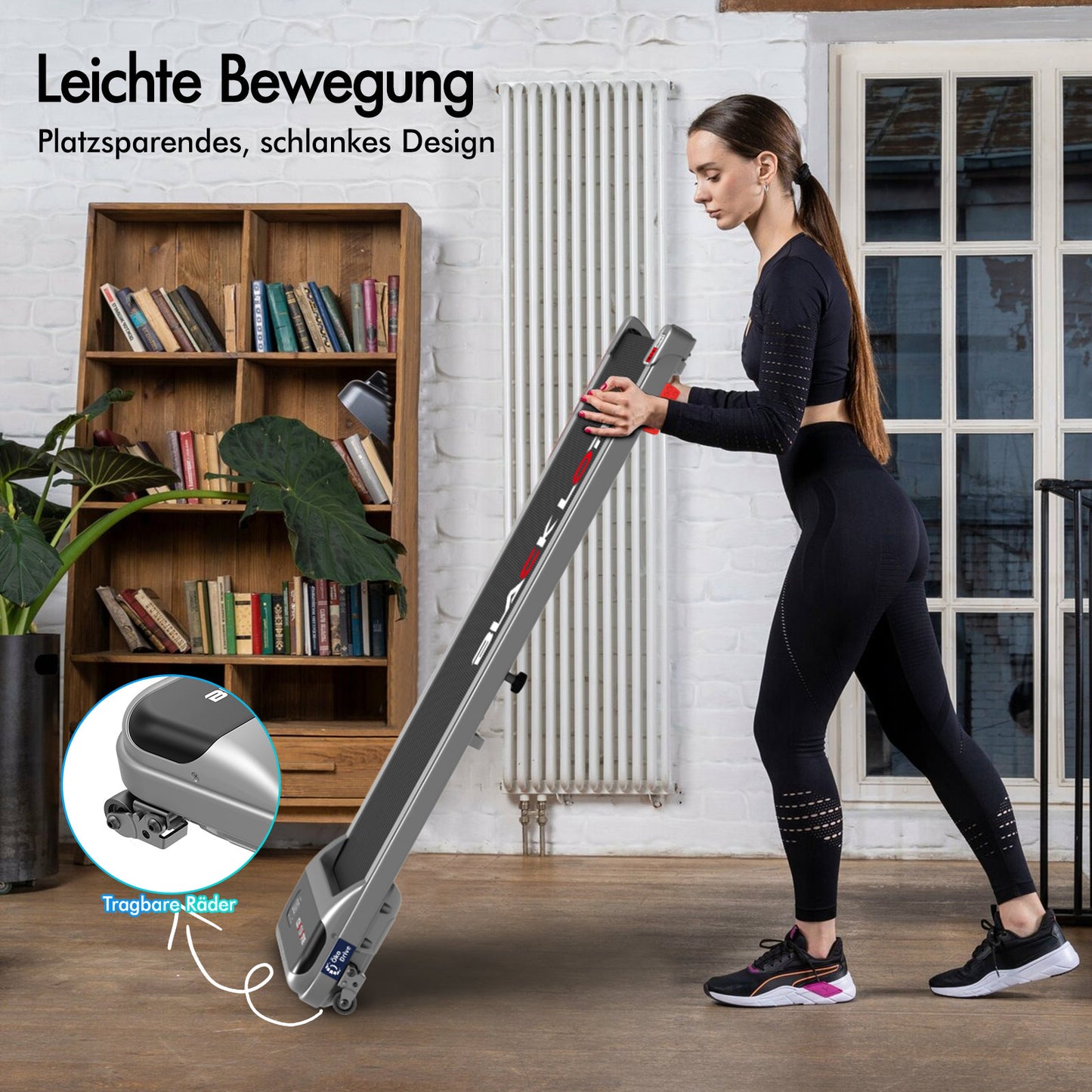 BLACK LORD Laufband Elektrisch Tretmühle  Zuhause Büro Fitnessstudio Steigung, Silber
