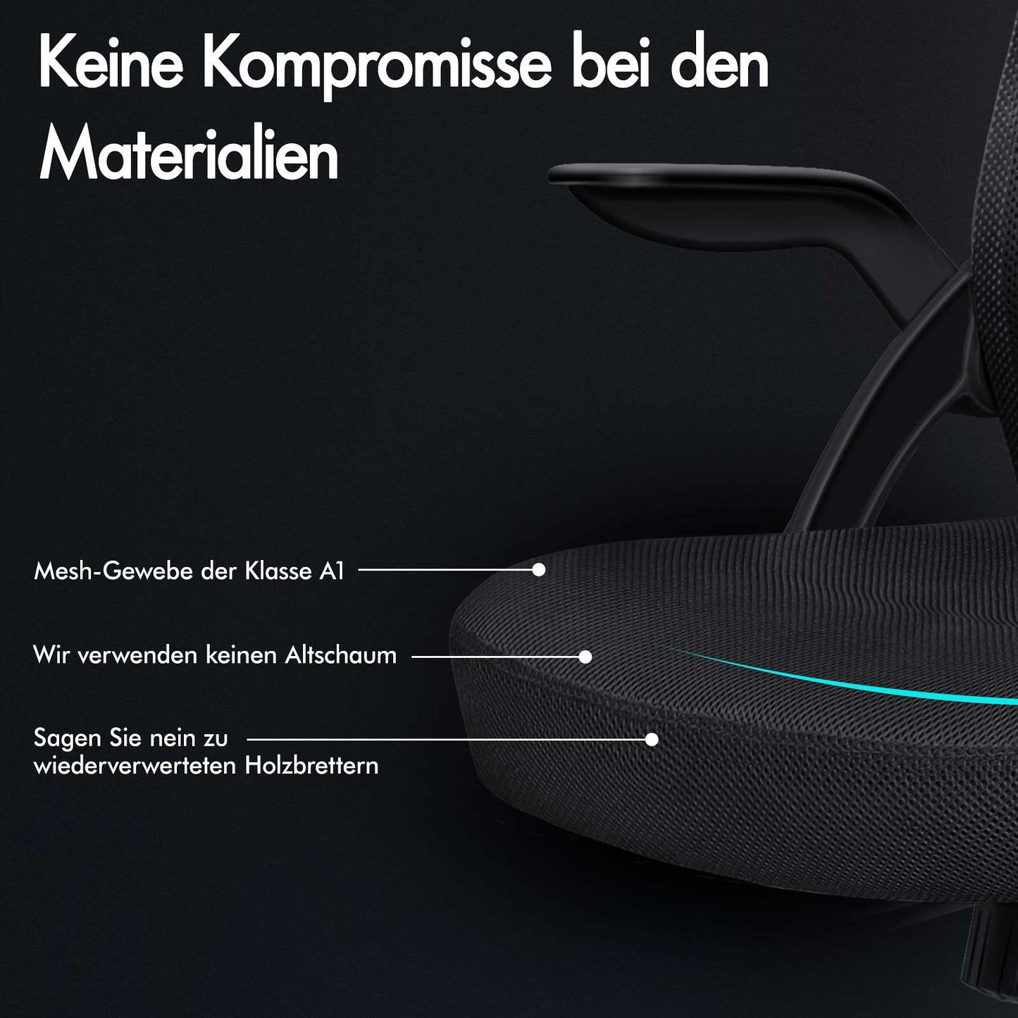 ALFORDSON Mesh-Bürostuhl Executive-Stoffsitz Neigbar für Gaming Renncomputer