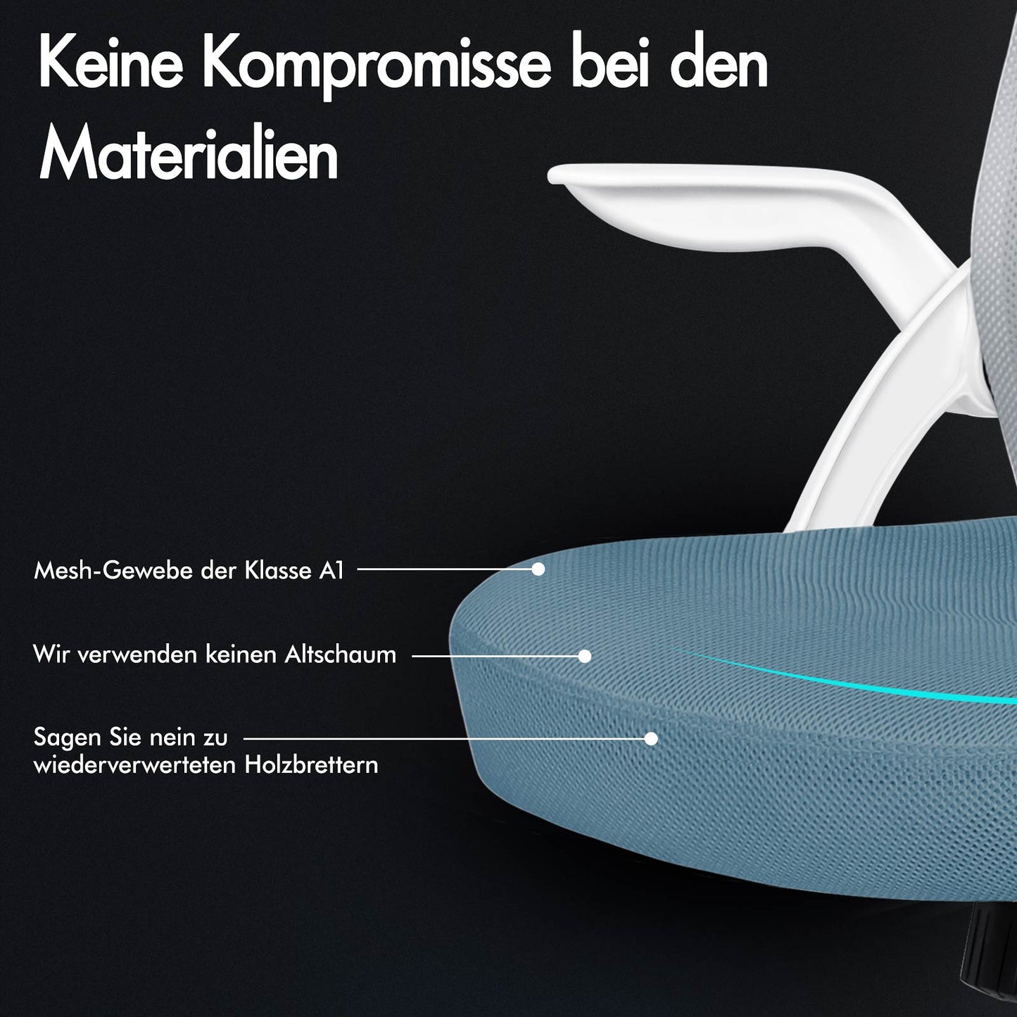 ALFORDSON Mesh-Bürostuhl Executive-Stoffsitz Neigbar für Gaming Renncomputer