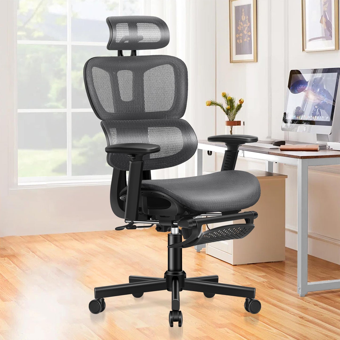 ALFORDSON Ergonomischer Bürostuhl mit Netzstoff die Arbeit am Computer Gaming