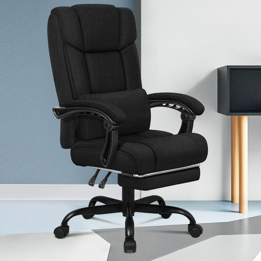 ALFORDSON Bürostuhl Exekutive Computer Spielen Stoffsitz Liegestuhl Schwarz