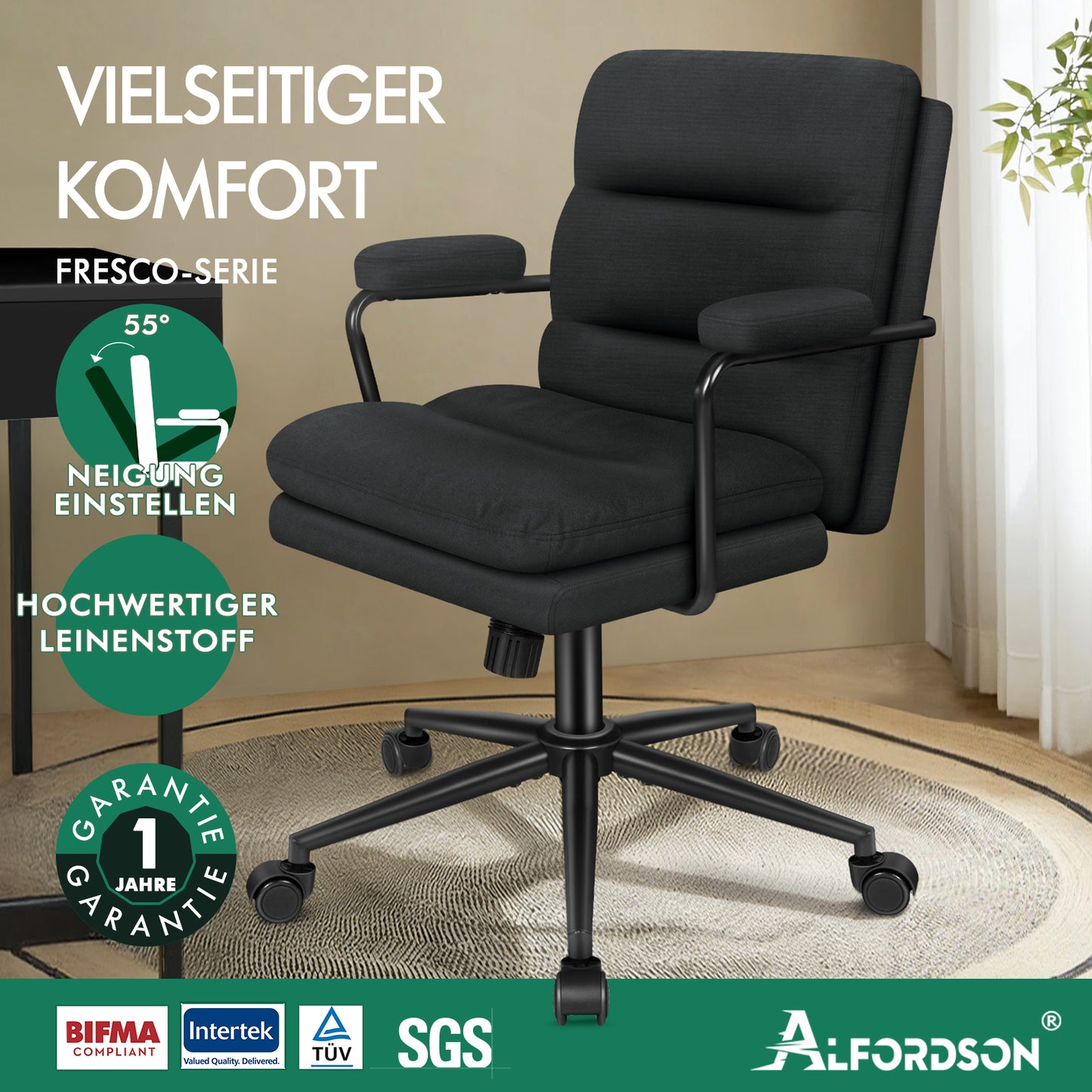 ALFORDSON Bürostuhl Ergonomisch Chefsessel Computerstuhl Arbeitsplatzstuhl