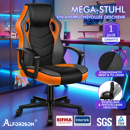 ALFORDSON Gaming Stuhl Racing Büro Ergonomisch Drehbar Exekutive Computer Orange