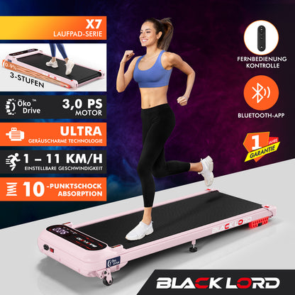BLACK LORD Laufband Elektrisch Laufmatte  Neigung Stoßdämpfer Fitnessstudio, Rosa