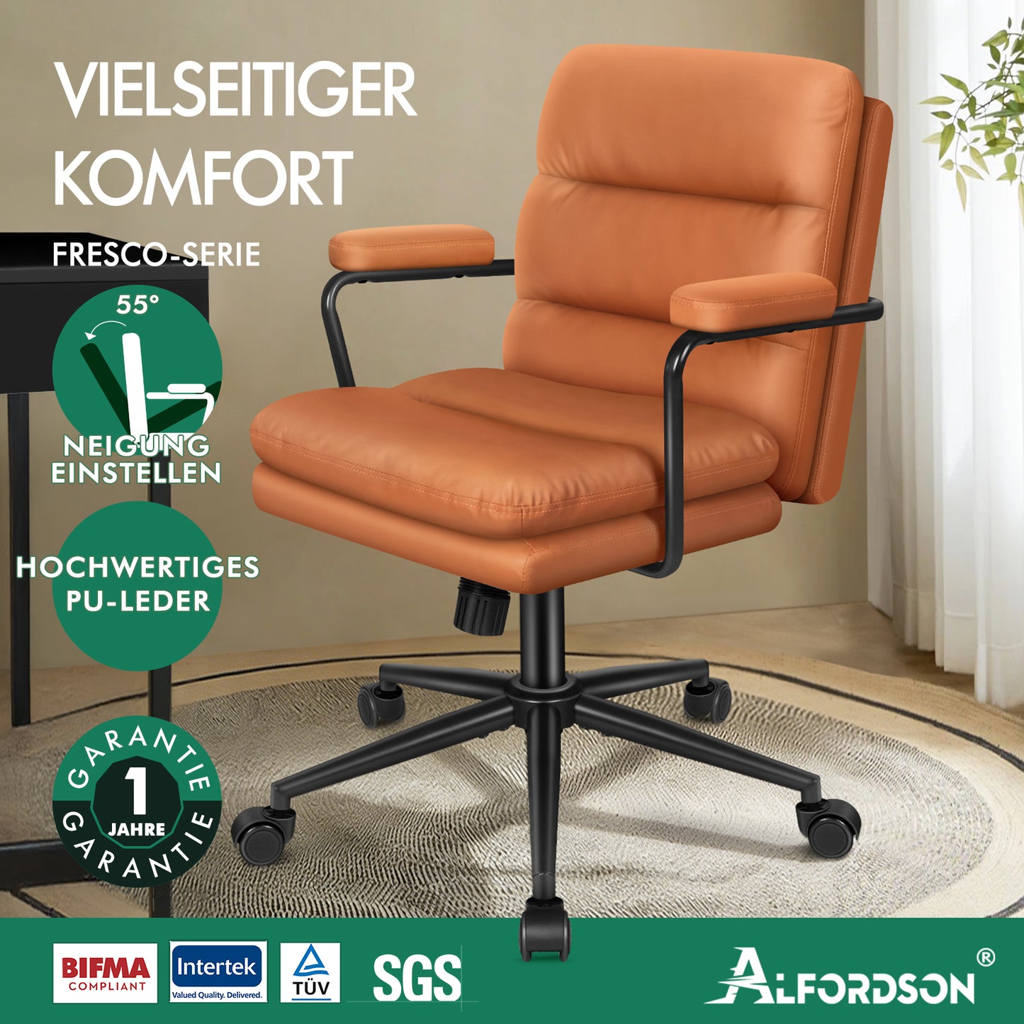 ALFORDSON Bürostuhl Ergonomisch Chefsessel Computerstuhl Arbeitsplatzstuhl