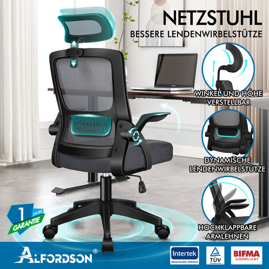 ALFORDSON Mesh Office Chair Executive Fabric Seat Reclining for Gaming Racing Computer