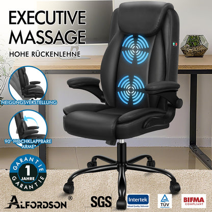 ALFORDSON Massage Bürostuhl Ergonomischer Executive Computer Gaming PU Leder