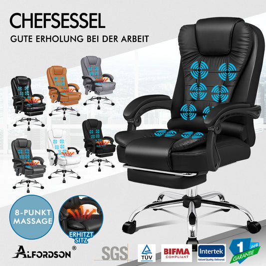 ALFORDSON Massage-Bürostuhl Beheizter Chef-Computersitz