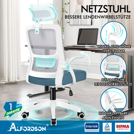 ALFORDSON Mesh Office Chair Executive Fabric Seat Reclining for Gaming Racing Computer