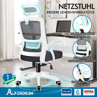 ALFORDSON Mesh Office Chair Executive Fabric Seat Reclining for Gaming Racing Computer